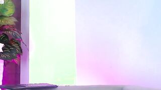 Latina strips thin panties and masturbates on webcam