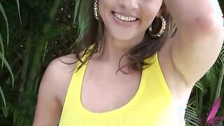 Babe Flashing Tits Close To The Beach