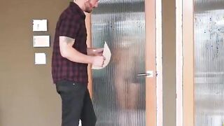 creampie hot brunette leashed & collared by dom