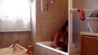 latin Stepsister with hairy pussy on spy cam