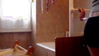 latin Stepsister with hairy pussy on spy cam