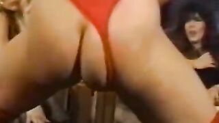 Foursome lesbians fake-dick fucking and toying their asses