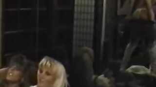 Bushy dyke gets her cunt and butt toyed inside wild three-way
