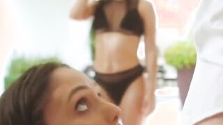 cumshot naughty college students sneak into a pool and fuck