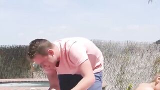 cumshot  big tit mature blonde teases her neighbor