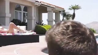 cumshot  big tit mature blonde teases her neighbor