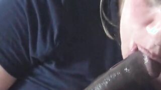 cumshot busty blonde housewife sucking a hard black cock