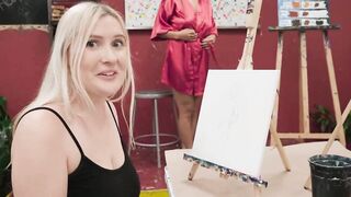 Big boobs classmate blows me in art class