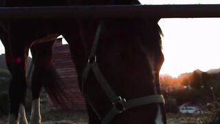 Big cock bf fucks blonde girlfriend on a ranch
