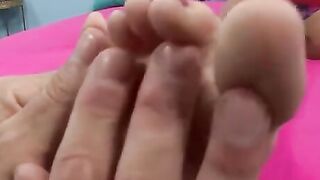 Her Beauty Toes Splashed With Cum - Dylan Riley & Barry Scott