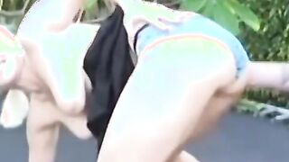 Gala And Guy Do Sixty Nine On A Trampoline - Gala And Bro Do Sixty Nine On A Trampoline