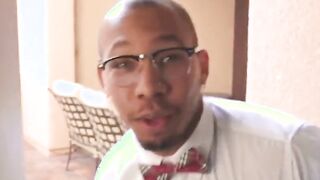 cumshot black dude shows his monster cock to horny aubree valentine