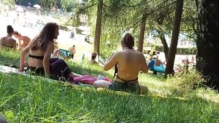 Candid 19 Year Old with tight ass, two young Girls changing clothes