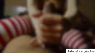 Indian girlfriend make boyfriend cum by teasing and turf job