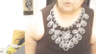 Monster boobies granny opens legs