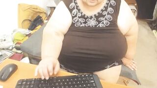 Monster boobies granny opens legs