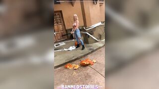 Pumpkin Smashing with Blonde Long Hooters KENZIE TAYLOR for Halloween