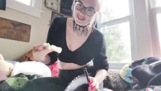 Little Weed Bimbo then Slips her Bunny Ass Plug inside and Fucks