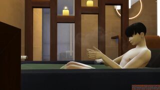 chinese Milf Helping Son Masturbate Inside The Tub Hot Tub || Mother Catches