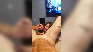 Ex-Wife Licks my Booty while Jerking me off with new Pocket Snatch