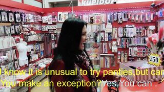 mom Lilly Nude,sex Shop,slides Ass Plug inside Tight Butt and