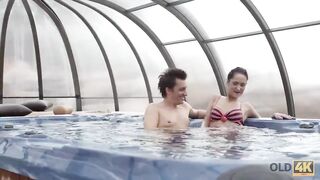 OLD4K. Excited old guy fragile GF inside spontaneous sex