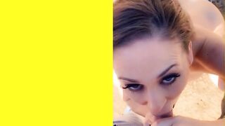 Vulgar MILF Cherie DeVille Blows real Stepson outdoors