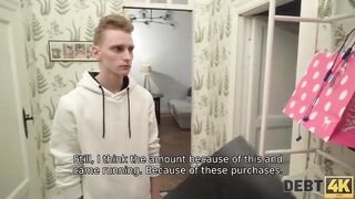 DEBT4k. Unexpected dominant anal sex with obedient poor lassie