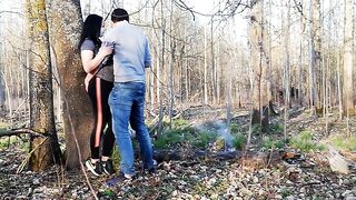 sexy Outdoor Foreplay in Outside Wearing a Coronavirus Mask
