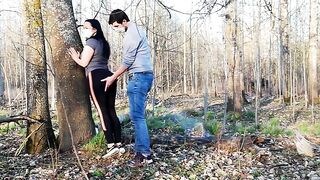 sexy Outdoor Foreplay in Outside Wearing a Coronavirus Mask