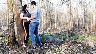 sexy Outdoor Foreplay in Outside Wearing a Coronavirus Mask