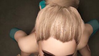 POV Busty Blonde Babe 3D Porn Teen Blowjob Deepthroat 2