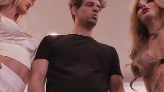 Guy anal fucks busty shemale roommates