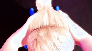 3D Porn POV Busty Blonde Gagging Blowjob 2