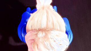 3D Porn POV Busty Blonde Gagging Blowjob 2