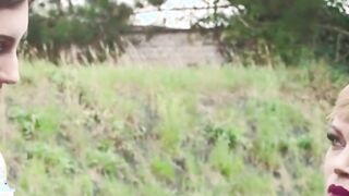 creampie busty mother fucks young daughter outdoor