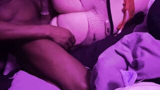 MESSY BLACK COCK THREESOME FOR SLUTWIFE IVY SIN  SHE CANT HANDLE THE PAIN!