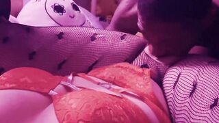 MESSY BLACK COCK THREESOME FOR SLUTWIFE IVY SIN  SHE CANT HANDLE THE PAIN!