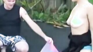 Gala And Bro Do Sixty Nine On A Trampoline - Gala And Guy Do Sixty Nine On A Trampoline two