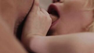 Busty blonde TS fucks foam seller ass