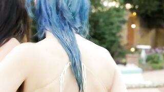 MERMAID ELITE Petite TS Seduces Hollywood Star in Poolside Orgy!