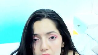 Cute natural girlfriend turns her vagina inside out for you