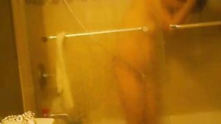 spying on my mature stepmom in the shower (asian)