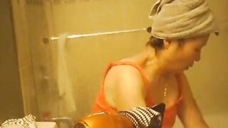spying on my mature stepmom in the shower (asian)