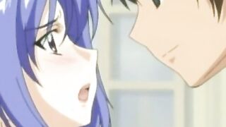 Busty hot lady helps younger guy to cum
