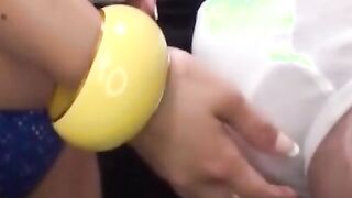 Japanese busty mistress dealing with naughty guy