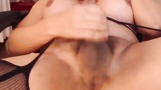 XXXXX UNLEASHING THE BEAST Massive Shemale Spitfire Sucks Dick, Flashes Tits, and Jerks Off in Sizzling Stockings XXXXX