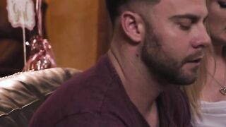 Couple convince brunette by fucking her
