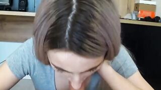 Cute Girl Sucks Guys Cock and Rides him