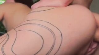 Hot couple fucking hard on cam with huge cock